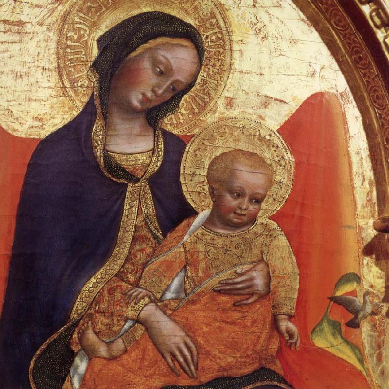 Details of Madonna and child,with sts.lawrence and julian, Gentile da  Fabriano
